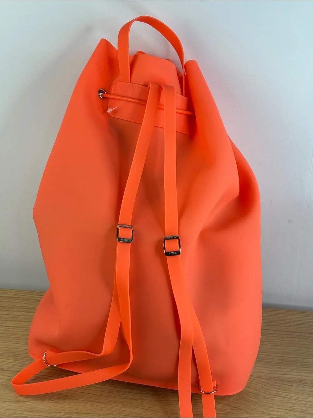 American Jewel Neon Orange Yummy Gummy Silicone Drawstring Backpack